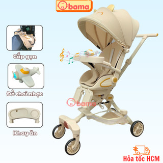 Xe đẩy gấp gọn cho bé M2, K8, K1, CÓ KHAY ĂN, ĐỒ CHƠI có nhạc, cho bé từ 0 - 48 tháng tuổi, Obama