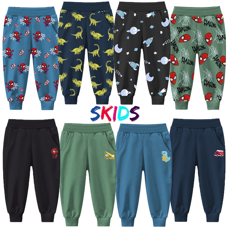  Quần dài bé trai SKIDS quần nỉ bé trai da cá thu đông thời trang trẻ em họa tiết người nhện otto 