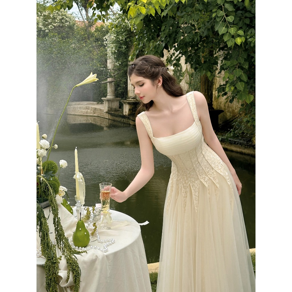 SÒ VINTAGE - ELODIE đầm maxi ren ánh phối lưới | BigBuy360 - bigbuy360.vn