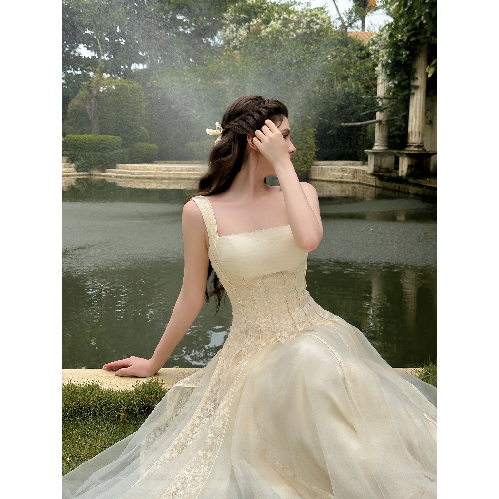 SÒ VINTAGE - ELODIE đầm maxi ren ánh phối lưới | BigBuy360 - bigbuy360.vn
