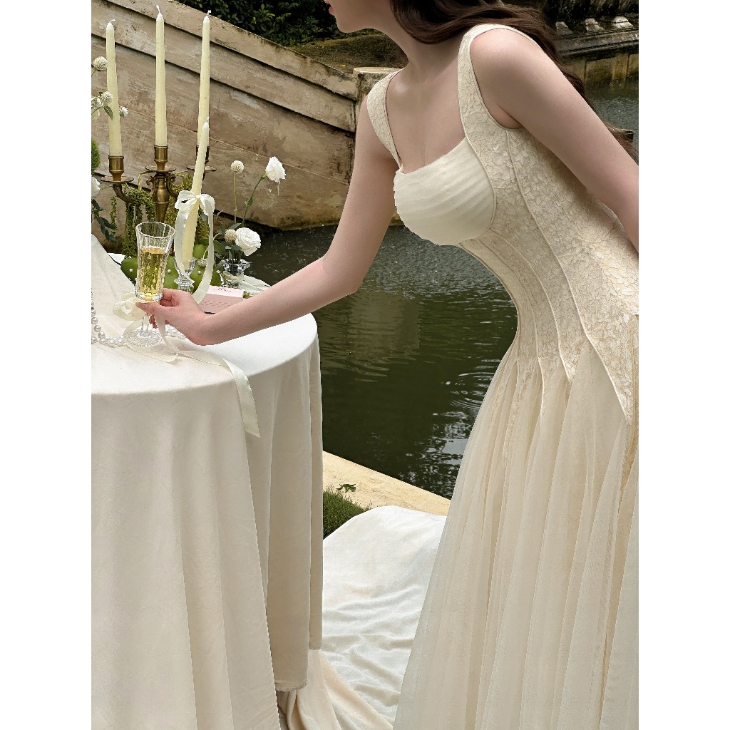 SÒ VINTAGE - ELODIE đầm maxi ren ánh phối lưới | BigBuy360 - bigbuy360.vn