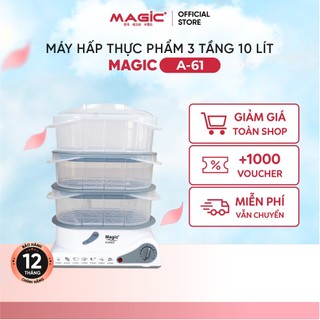 Nồi hấp Magic A-61, nồi hấp 3 tầng, lồng hấp nhựa PP cao cấp