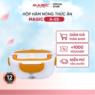 Hộp cơm cắm điện Magic A-03 (Cam), 2 ngăn chứa, công suất 40w