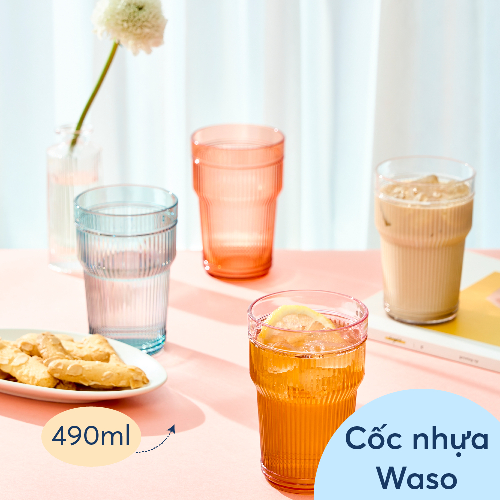 Cốc nhựa Waso Inochi 360ml - 490ml, cao cấp, trong suốt, sang trọng
