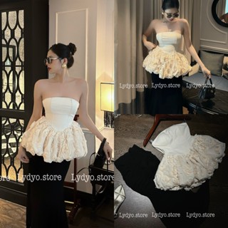 Set váy đầm cúp ngực, áo quây cúp ngực dáng peplum phối chân váy đuôi cá thiết kế cao cấp sang chảnh dự tiệc cưới