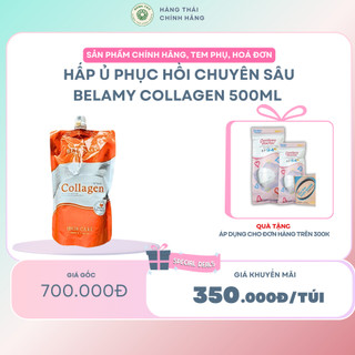 Hấp ủ phục hồi chuyên sâu Belamy Collagen 500ml dùng trong salon tóc
