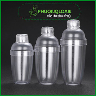 Bình lắc nhựa vạch trắng chuyền dùng pha chế cocktail, trà sữa cao cấp 350ml, 530ml, 750ml