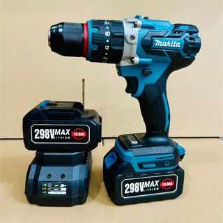 Máy khoan pin không chổi than 298V Makitta loại 3 chức năng, Chuyên khoan tường, khoan sắt, khoan gỗ