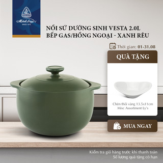 Nồi Sứ Dưỡng Sinh Minh Long Healthy Cook Vesta 2.0 - Dùng Cho Bếp Gas, Bếp Hồng Ngoại