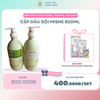 Cặp dầu gội Mishe 800ml dành cho tóc gàu và da dầu dùng trong salon tóc