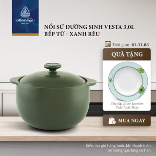 Nồi Sứ Dưỡng Sinh Minh Long Healthy Cook Vesta 3.0L - Dùng Cho Bếp Từ