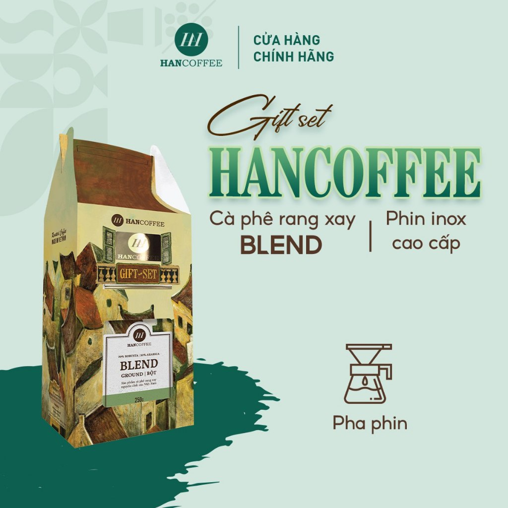 HANCOFFEE Gift Set Cà phê + Phin - set quà tặng cà phê pha phin