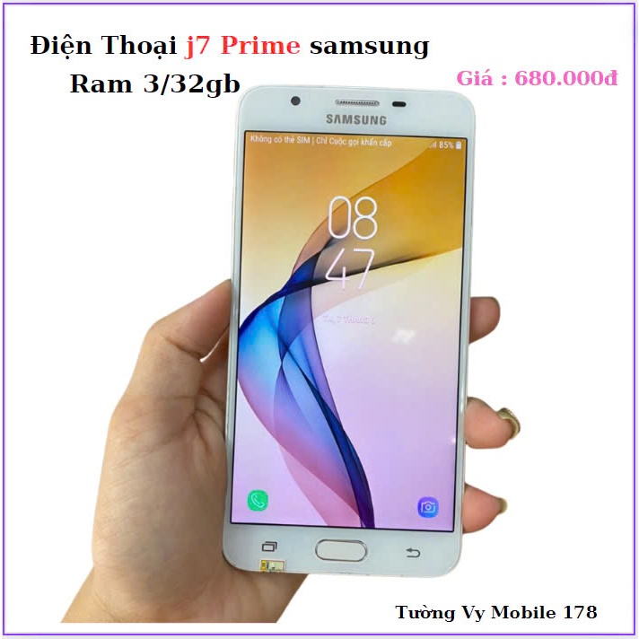 Điện thoại samsung J7 Prime , Ram 3/32G,tặng sạc