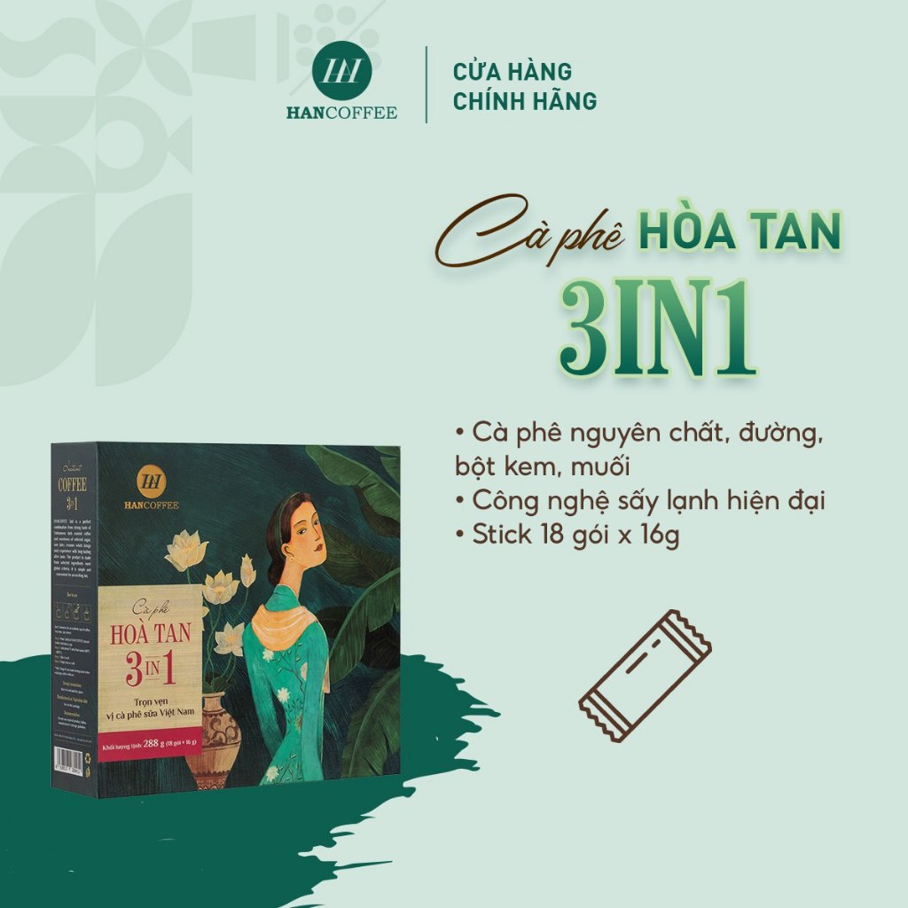 Cà Phê HANCOFFEE Hòa Tan 3IN1 Sấy Lạnh cà phê sữa