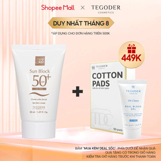 Kem chống nắng kiềm dầu và làm đều màu da SPF 50+ Tegoder TDC Sun block SPF 50+ oil free 50 ml 9836
