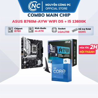 Combo main cpu intel i5 12400f tray | i5 13500 box | i5 13600k box + asus b760m-ayw wifi d5 - new - bảo hành 36 tháng
