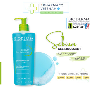 Sữa rửa mặt bioderma sebium gel moussant dành cho da dầu mụn