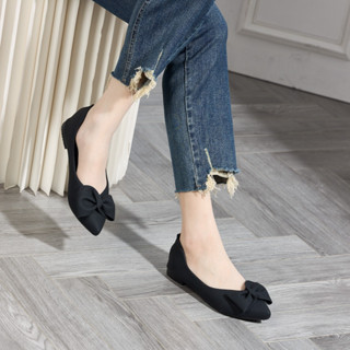 Giày Búp Bê MWC 2298 - Búp Bê Chất Liệu Da Mền Đính Nơ Xoắn Độc Đáo Xinh Xắn