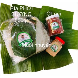 (3 món)Combo 0.5ky rìa phơi sương + 100gr muối nhuyền+ 200gr ớt rim siêu cay