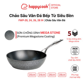 Chảo sâu chống dính đáy từ forged mega 20, 24,26, 28 cm, happycook