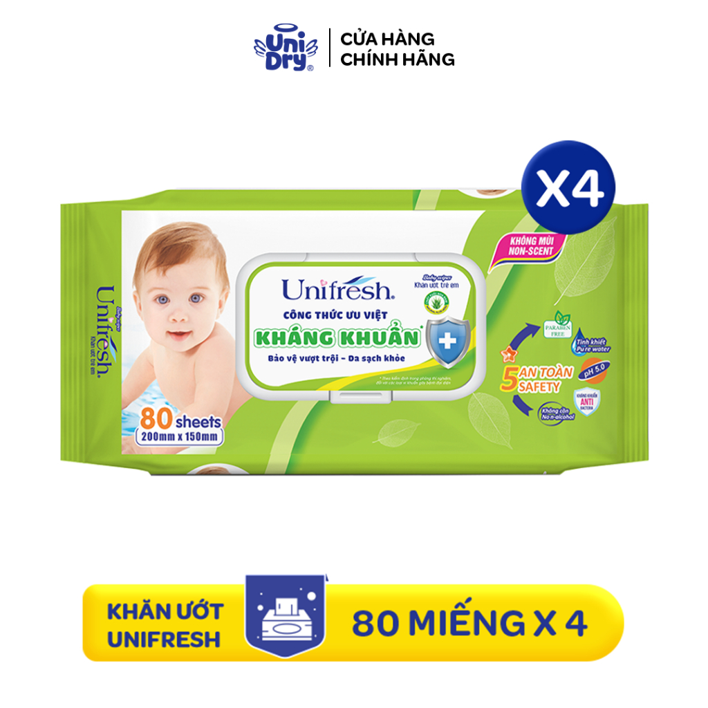 [QUÀ TẶNG KHÔNG BÁN] Combo 4 khăn ướt Aloe Vera 80 miếng