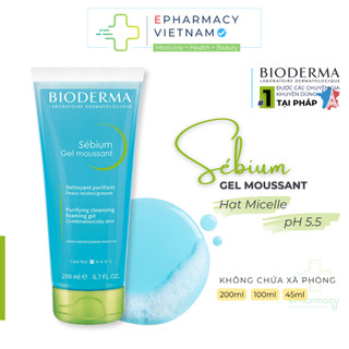 Gel Rửa Mặt BIODERMA Sebium Gel Moussant Dành Cho Da Dầu Mụn DẠNG TUÝP