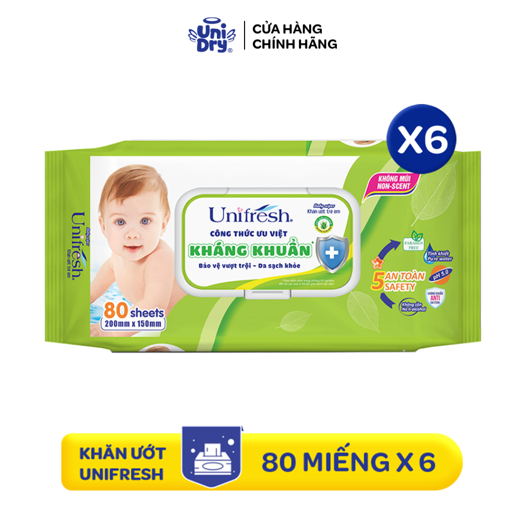 [QUÀ TẶNG KHÔNG BÁN] COMBO 6 KHĂN ƯỚT WTP Aloe