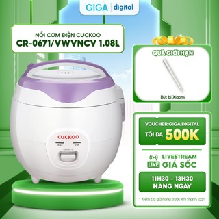 Nồi cơm điện cuckoo cr-0671/vwvncv - dung tích 1.08 lít - công suất 500w