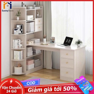 SUNNY Bàn làm việc văn phòng kèm kệ sách Bàn học có ngăn kéo