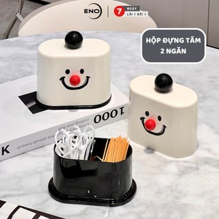 Hộp Đựng Tăm Xỉa Răng,Tăm Chỉ Nha Khoa tự động,Lọ Đựng Tăm Bông ngoáy tai hình mặt cười cute ENO