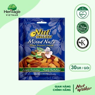 Hỗn hợp hạt cao cấp rang muối nut walker 30 gram