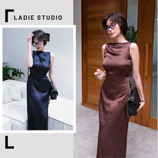 Đầm lụa dáng suông hai dây cổ thuyền Laney Dress, DAM16, Ladie Studio