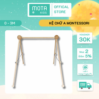 [MJO 012 - Mota Montessori] Kệ chữ A gỗ sồi cho bé 0-3 tháng hổ trợ treo đồ chơi cho bé quan sát - Hãng chính hãng