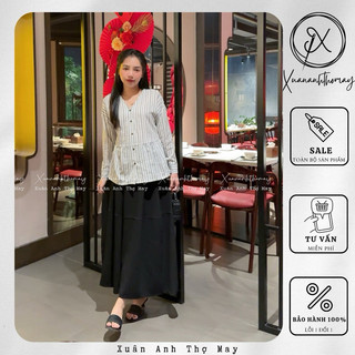 Set áo kẻ dài tay + chân váy - Xuananhthomay