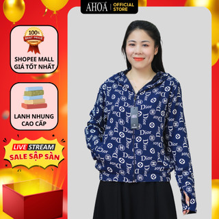 Áo Chống Nắng 2 Lớp Lanh Nhung AHOA, Áo Chống Nắng Nữ Dáng Ngắn Hai Lớp Mềm Mại Siêu Thoáng Mát Chống Tia UV AL2L