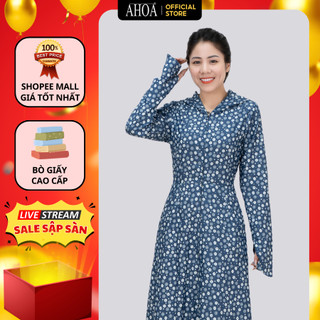 Áo Chống Nắng Toàn Thân Vải Bò Giấy Lót Lanh AHOA, Váy Chống Nắng Nữ Vải Jean Dáng Dài Mềm Nhẹ Mát Mẫu Hot Năm 2024 CB2L