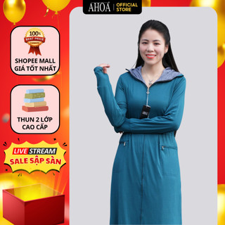 Áo Chống Nắng Toàn Thân Chất Thun Lạnh AHOA, Váy Chống Nắng Dáng Dài Cao Cấp Siêu Mát Chống Tia UV CNT