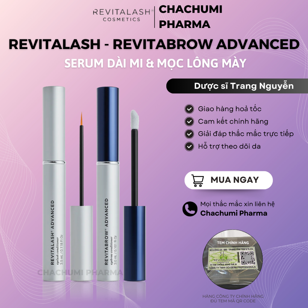 [CHÍNH HÃNG] Serum Dưỡng Dài và Dày Mi Revitalash Advanced Eyelash & Lông Mày Eyebrow Conditioner
