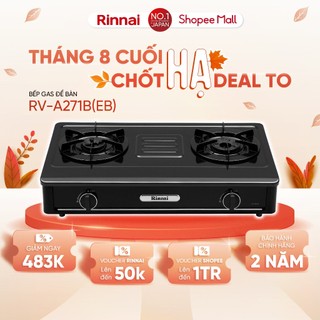 Bếp gas dương Rinnai RV-A271B mặt bếp men và kiềng bếp men - Hàng chính hãng.