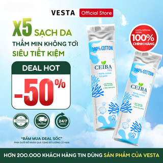 Bông Tẩy Trang Pháp Ceiba 100% Cotton Pad Siêu Tiết Kiệm Thấm Mịn Không Tơi 80/120 Miếng