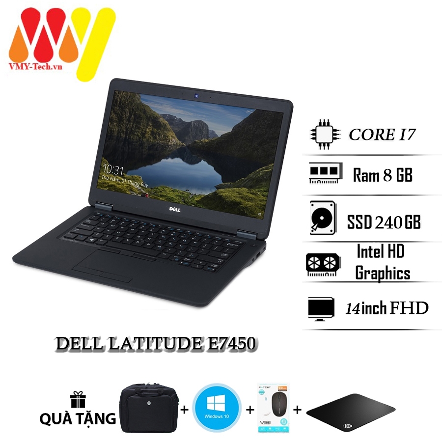 Dell Latitude 7450, Laptop Dell E7450 Core i7-5600/4GB/SSD 128GB/14inch HD, Laptop lướt giá rẻ