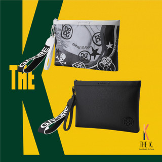 Túi clutch golf da cầm tay phối màu trắng đen thời trang - pouch bag