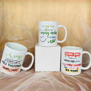 Ly sứ VinaXinh cốc sứ uống nước in hình họa tết câu nói hay, in hình lên ly sứ cốc sứ theo yêu cầu, phù hợp làm quà tặng