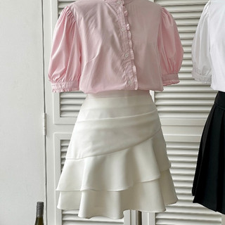 Chân váy nữ Donna Skirt ngắn bèo tầng đuôi cá, Chân váy nữ chất vải tuyết mưa tôn dáng VVND062401 