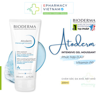Sữa Rửa Mặt BIODERMA  Atoderm Intensive Gel Moussant Dịu Nhẹ Cho Da Rất Khô & Da Cơ Địa 200ml