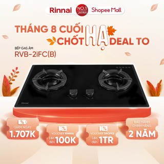 Bếp gas âm đầu đốt trong Rinnai RVB-2iFC kích thước lắp đặt linh hoạt, kiềng gang - Hàng chính hãng.