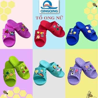 Dép Tổ Ong Nữ (size 35 - 38) Có Sticker Dễ Thương (Nên Đặt Lùi 1 size), Nhiều Màu, Nhựa EVA siêu nhẹ