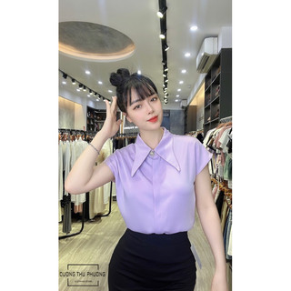 Áo sơ mi lụa cổ nhọn - LADY. Clothing