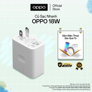 Củ Sạc Nhanh OPPO 18W OP92CAUH | Đầu ra USB: 9V - 2A | Hỗ Trợ Sạc Nhanh | Hàng Chính Hãng OPPO