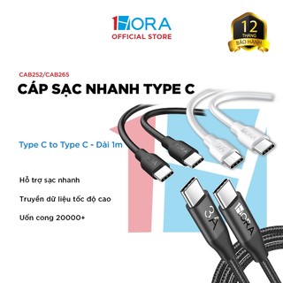 Dây cáp sạc nhanh 1HORA Type C to Type C - Dài 1m - 3A - CAB252/CAB265